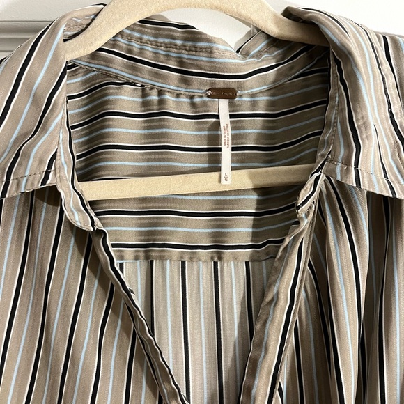 Free People Arlington Wrap Silky Striped Top - Picture 2 of 4